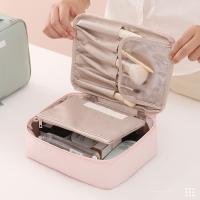 Neceser de Viaje Impermeable 2PCS con Doble Esponja y Bolsa de Cosméticos con Espejo (Rosa-L + S) - details 1