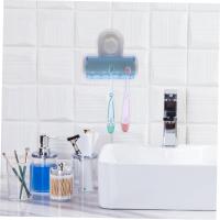 2 soportes para cepillos de dientes de pared con organizador de baño fácil de instalar, soporte de succión que ahorra espacio para uso familiar, diseño de cubierta para protección contra el polvo y el agua. - details 2