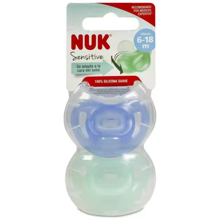Nuk Chupete Sensitive Silicona 6-18 Meses, 2 Unidades - 1