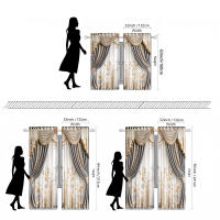 2 Piezas Cortinas De Flor Vintage Gris HD Para Decoración De Hogar Estilo Rústico Para Sala De Estar Y Dormitorio Tela De Poliéster 100% - details 2
