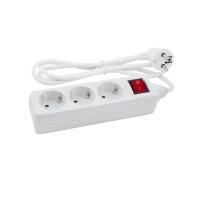 Regleta alargador de enchufes, base multiples de 3, 4, 5, 6 enchufes tipo Schucko con interruptor, 16a/250v 3680w, cable 3g1.5m㎡ lontitud 1,5m, 3m o 5m, uso interior, color blanco, Don Feliz - details 0