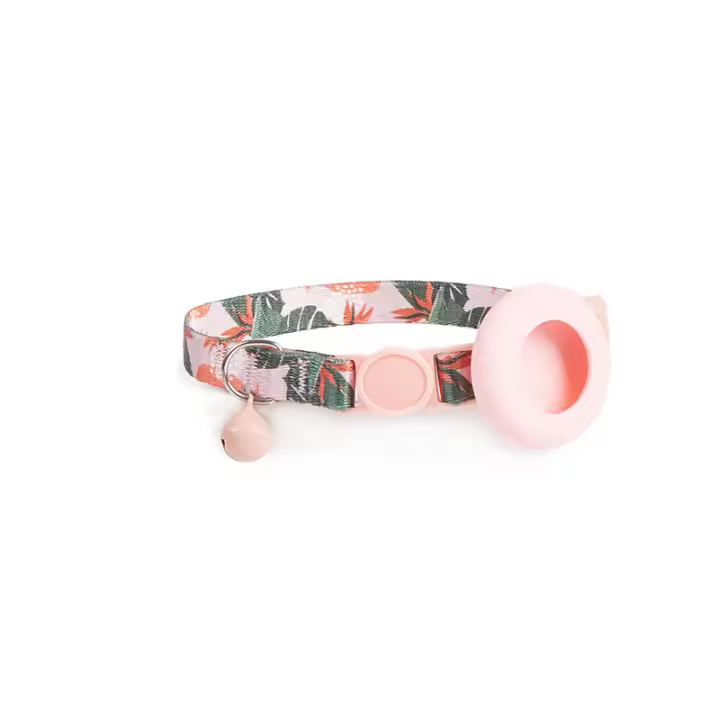 Collar Ajustable Para Perros Y Gatos Con Campana Y Estuche Protector Para Airtag De Silicona Correa De Cuello Con Reflectores - 1