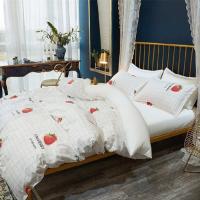 White Floral Duvet Cover Set - 105/135/150cm Nordic Style Bedding | Soft Breathable 3pc Set | Easy Care Home Decor - details 2