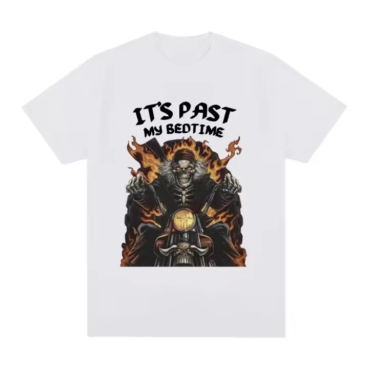 Camiseta Hombre Divertida Meme De Esqueleto Pasado Mi Tiempo De Descanso Estilo Casual Vintage Suelto Manga Corta Moda Casual - 1