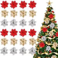 30Pcs Grandes Ornaments De Navidad En Forma De Copos De Nieve Decoración De Árbol De Navidad Con Brillo DIY Adornos Para Casa Y Año Nuevo - details 5