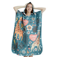 Poncho Toalla Rápida De Secado Microfibra Ropa De Baño Para Adultos Toalla De Playa Con Capucha Para Natación Y Cambio - details 5