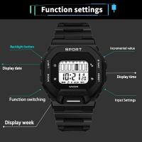 Reloj Deportivo Digital YIKAZE Para Hombres Y Mujeres Resistente Al Agua Multifuncional Militar Reloj De Pulsera Electrónico Para Estudiantes - details 4