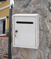 Buzon exterior de metal para paqueteria correo de pared, 2 Colores, Motivo Casita, Correos Exterior, Para Cartas Y Correo Postal, De Pared 260x200x75mm - details 0