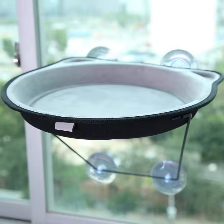 Asiento para mascotas Cama para gatos Cama para perca Asiento colgante montado en la hamaca (gris) - 1