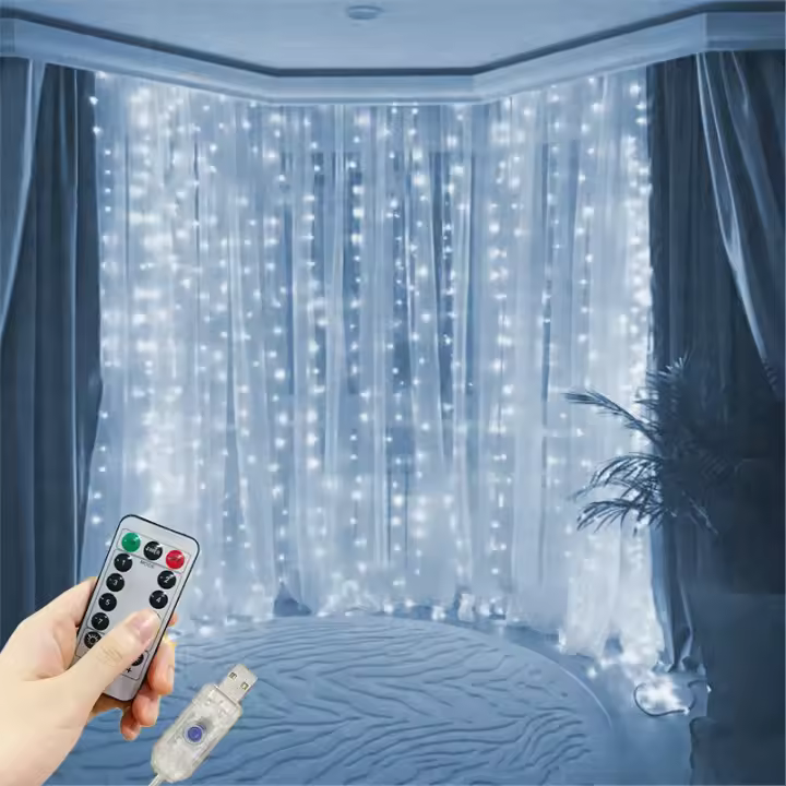 Luces De Encaje LED USB Con Control Remoto Decoración De Festival Para Dormitorio Y Exterior Luces Faeirinas Colgantes Para Ventanas - 1