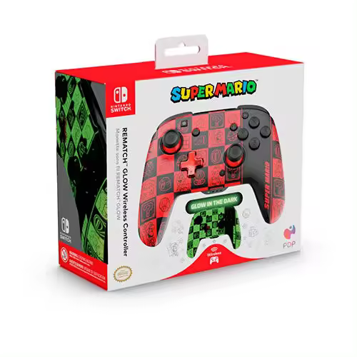CONTROLLER WIRELESS GLOW SUPER ICON MARIO PDP SWITCH - 1