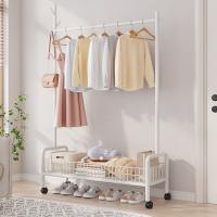 LUTODY - Perchero de pie burro metálico con ruedas, Zapatero, Cesto de almacenamiento para ropa, Zapatos, Bolsos y accesorios - Multifuncional para salón, dormitorio, sala de estar, recibidor y entrada - details 5