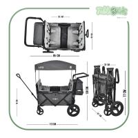 AREBOS Carro de Mano Plegable con Techo | Gris Fósil - details 7
