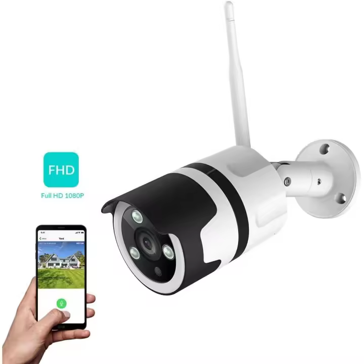 Cámara de vigilancia para exteriores 1080P FHD WiFi IP Cámara compatible con Alexa, IP66 impermeable a prueba de polvo, cámara IP con visión nocturna, Wi-Fi - 1