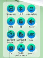 Bluetooth pequeño altavoz luz de la noche altavoz pesado subwoofer portátil mini reloj alarma de Casa escritorio sonido - details 1
