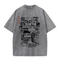 Camiseta De Algodón Lavada Anime Para Hombres Y2K Con Gráficos De cómicThriller Kawakami Tomie Estilo Hip Hop Streetwear Unisex - details 7