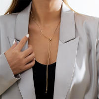 Collar De Cadena De Serpiente Ingemark Para Mujer Niña Boda Elegante Collar De Corbata Delgado Para Fiesta Joyería Ajustable - details 1