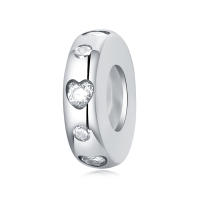 CYCUFF Clips De Plata 925 Con CZ Pave Encanto De Amor Sencillo Tapa De Seguridad Para Pulseras Originales Joyería Clip - details 0