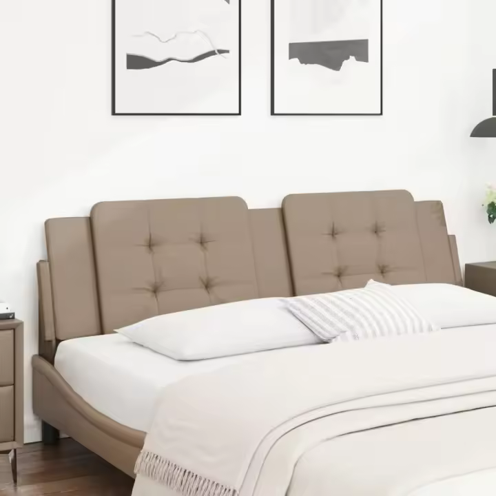 vidaXL Cabecero de cama acolchado cuero sintético capuchino 180 cm - 1