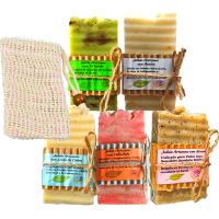 Protección. 5 Jabones Artesanos Naturales + Bolsa Sisal.  PumarShop Cinnia Natura. Jabones de Avena, Leche de Cabra, Caléndula, Árnica y Té Verde. Hechos a mano. Apto Veganos. 🛑 [en caso de falta de stock de alguno, se sustituirá por otro similar] - details 0