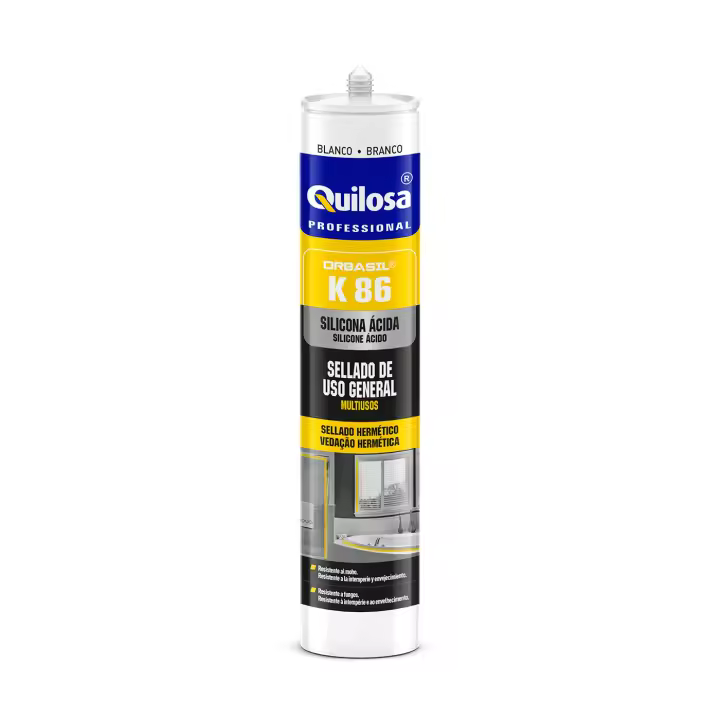 Sellador de Silicona Quilosa ORBASIL K 86 - 300 Ml - Multiusos - 1