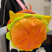 Mochila De Forma De Hamburguesa Para Niñas Y Niños Estilo Moda Súper Lindo Tamaño Grande Capacidad Para Viajes Y Escuela - details 5