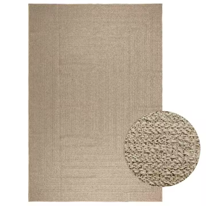 vidaXL Alfombra ZIZUR aspecto yute interior/exterior beige 240x340 cm - 1