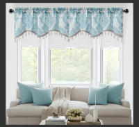 Valance De Lujo Con Tejido Jacquard Para Sala De Estar Cortinas Cortas De Pared Para Cocina Decoración De Hogar 1 PC Moderno Floral - details 14