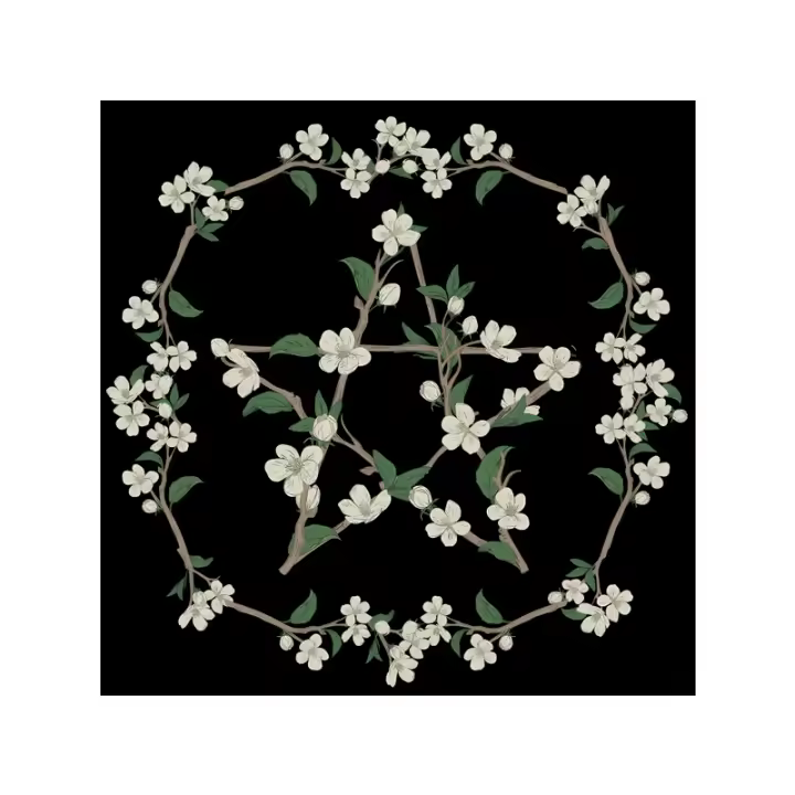 Mantel De Taro 1pc Con Pentágrafo Flor Y Plantas Para Mesa De Brujería Divination Juego De Tablero Decoración Matriz - 1