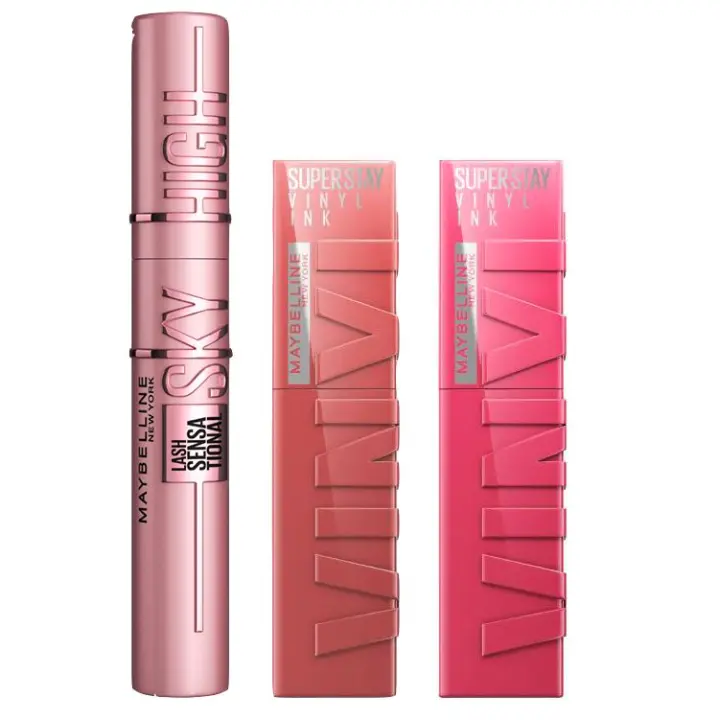 Maybelline New York | Pack Rutina Pintalabios Superstay Vynil tono Coy+ Mascara High Lash Sky Black + Pintalabios Superstay Vynil tono Cheeky - 1