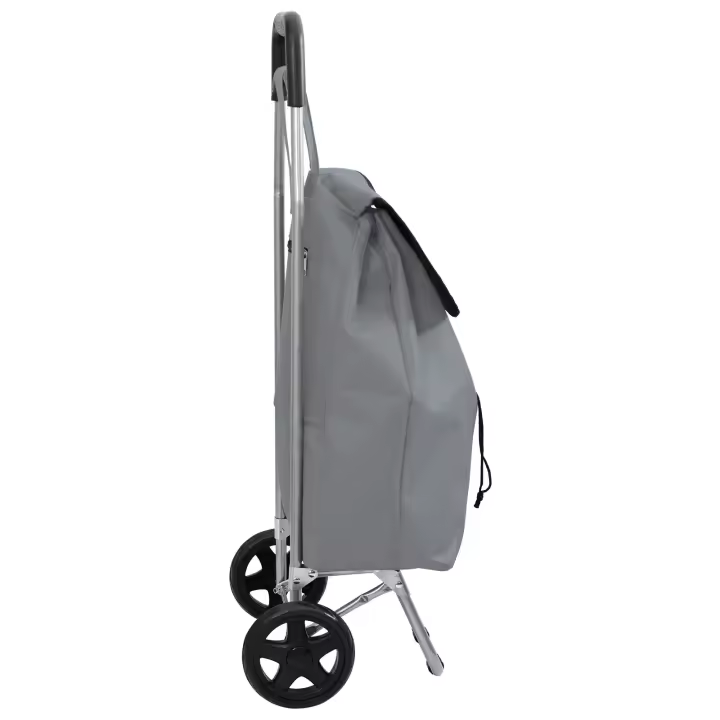 Carro de Compras vidaXL con Ruedas Gris 35 L - 1