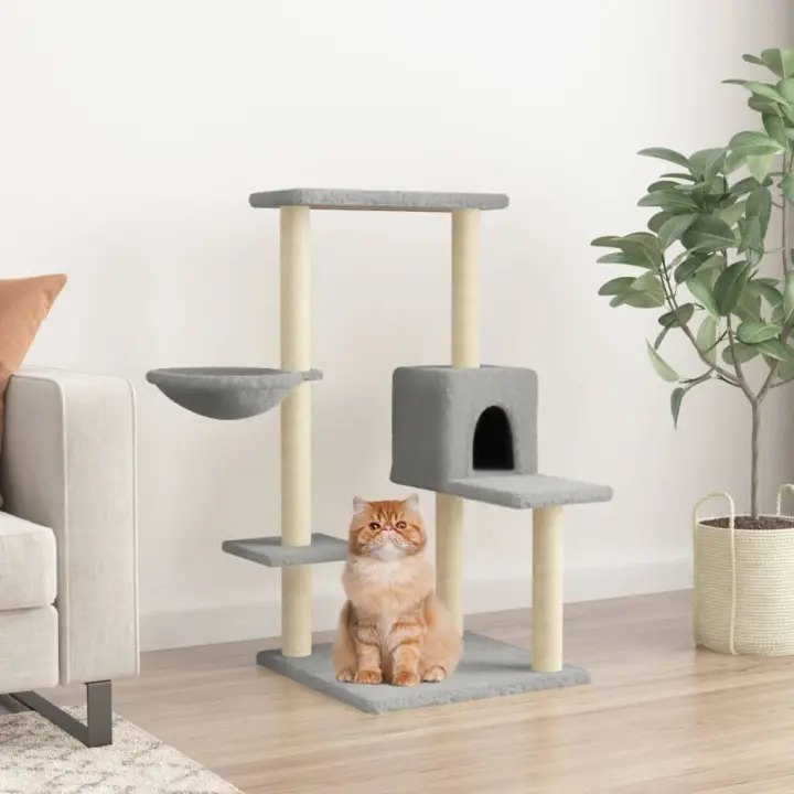 Árbol para Gatos con Arañazo en Sisal Gris Claro 95 cm - 1