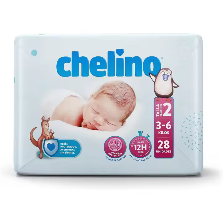 PAÑALES CHELINO TALLA 2 ( 3-6 KILOS) RECIEN NACIDO - 1