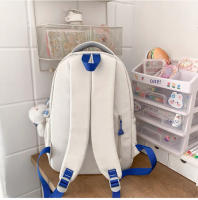 MEJORADA Mochila de Escolar,juvenil,estilo Coreano,azul,negro,rosa,blanco,tamaño 30*44*19CM - details 1
