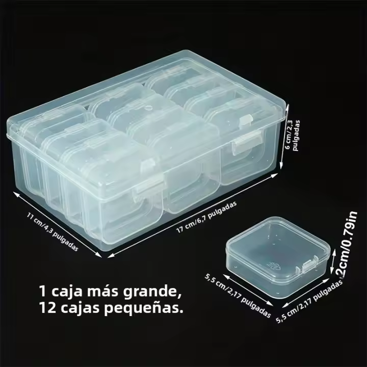 Caja De Almacenamiento Para Pintura Diamante DIY Bordado Joyería Artículos De Uñas Mosaico De Strass Multifuncional - 1