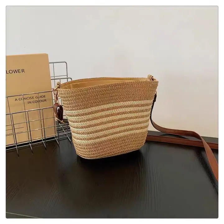 Bolso de paja premium para mujer - Tote de verano estilo boho, diseño exclusivo para playa y looks urbanos（42*28*13cm） - 1