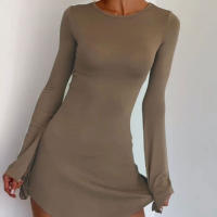 Vestido Elegante Para Mujer De Moda Otoño Invierno Con Mangas Largas Y Cuello En V Vestido Slim Casual Para Club Y Fiesta - details 4