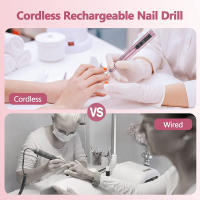 Máquina De Taladro Eléctrica Sin Alambre Para Uñas Con Pantalla LED Dirección Adelante Y Atrás Herramienta De Manicura Para Uñas De Acrílico Set De Manicura - details 5