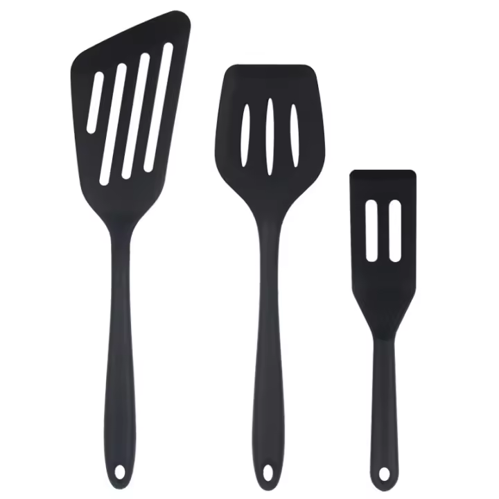 Juego de 3 espátulas de cocina de silicona, espátulas ranuradas para pescado, ideales para huevos, panqueques y tortillas. - 1