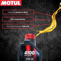 Motul 4100 10W-40 Turbolight 1L | Aceite de Motor Coches Motul | Lubricante Motor gasolina y diésel 10W40 de Alta Calidad | Protección para Motor | Aceite Motul Semisintético | Aceite de Coches 10W-40 | Aceite de Motos 10W-40 | Rendimiento Superior - details 4