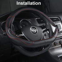 Funda De Volante De Coche Tipo D O Para Volkswagen VW Passat Caddy Touran Tiguan Golf Polo Teramont Atlas T-Roc T-cross Sharan Cuero Sintético - details 6