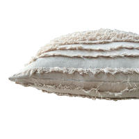 Cojín Decorativo 45x45 cm Alo Home | 100% Algodón con Cremallera y Relleno | Diseño con Flecos |  Mostaza, Beige o Blanco - details 3