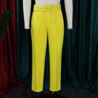 Elegantes Pantalones De Oficina Para Mujer Cintura Alta Con Cinturón Estilo Lady De Negocios Moda Trabajo Pantalones Rectos De Talla Fija Para Todas Las Estaciones - details 12