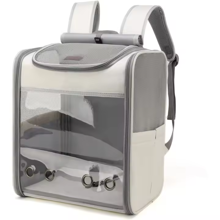 Mochipa para Gatos, mochipa para transportar mascotas, ideal para Gatos y Perros Pequeños, Con Correa de seuridea interior, ideal para Viajes (GRIs) - 1