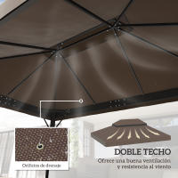 Outsunny Techo de Repuesto para Cenador 4x3 m Cubierta de Repuesto con Techo Doble con Mosquitera Protección UV 30+ Toldo de Recambio para Pabellón Gazebo - details 0