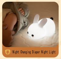 Lámpara De Noche LED Conejo RGB Recargable Con Control Remoto Y Sensor Táctil Para Niños Y Bebés Regalo De Juguete Animal De Silicona - details 7