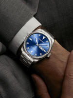 Reloj De Cuarzo Lujo Para Hombre ROMITIME Marca Original Con Dial De Diamante Y Calendario Acero Inoxidable Luminoso Resistente Al Agua - details 4