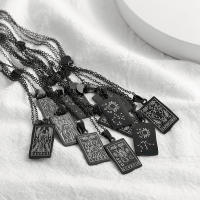 Collar Pendentivo De Acero Inoxidable Para Mujer Con Constelaciones Doble Cara En Color Negro Zodíaco Horóscopo Regalos - details 2