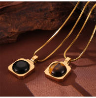 Collar De Acero Inoxidable Con Colgante De Ojo De Tigre Para Hombres Y Mujeres Resistente Al Agua Cadena De Cuello Para Parejas Joyería Moda Para Fiestas - details 23