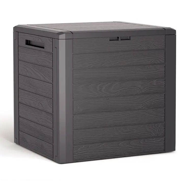 Prosperplast Baúl de Jardín WOODEBOX 140L - Amplio Espacio de Almacenamiento - 1